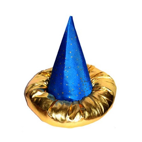 Chapeau magicien adulte, bleu avec des étoiles argents - Déguiz-Fêtes